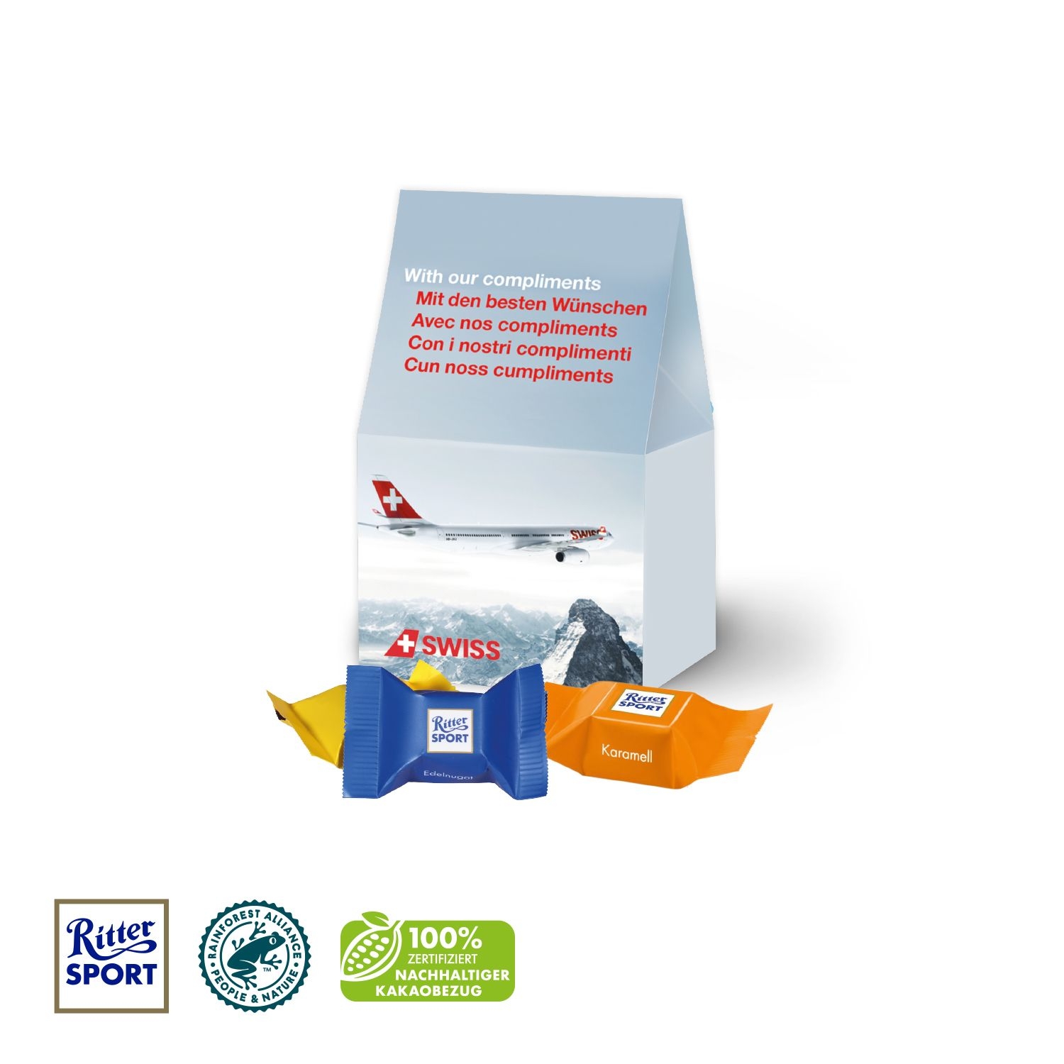 CD91617Werbepraesent _Selection Mini_ mit Ritter SPORT Schokowuerfel