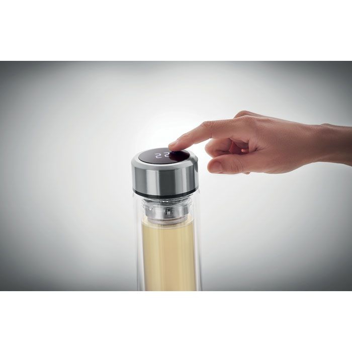 Pole Glass Flasche 390ml mit LED Anzeige, transparent