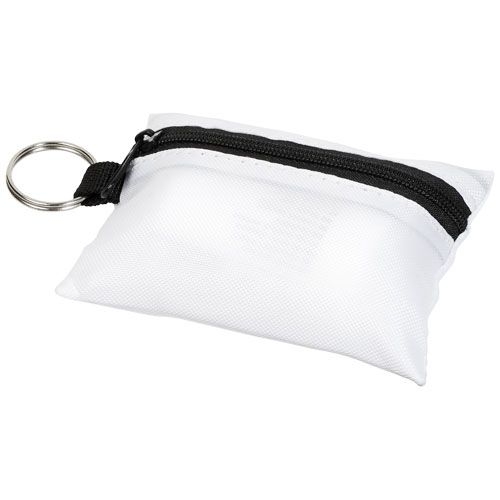 PF122009-2Valdemar 16-teilige Erste-Hilfe-Tasche mit Schluesselanhaenger_ weiss