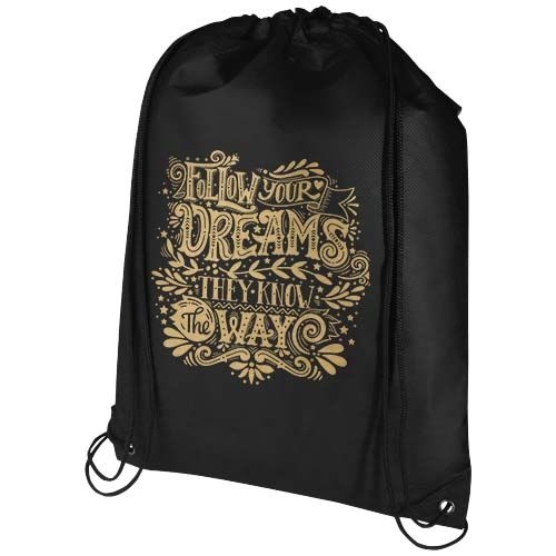 PF130080-7Evergreen Sportbeutel aus recyceltem GRS Non Woven 5 L_ schwarz