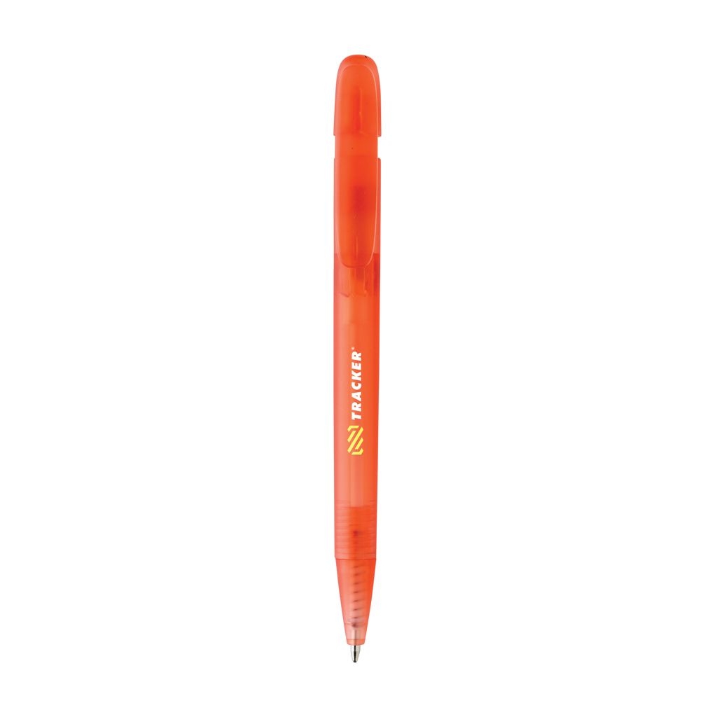 XDP611.26-04Devin transparenter Stift aus GRS zertifiziertem rABS_ rot