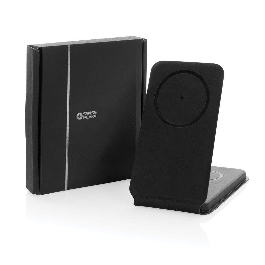 XDP308.54-1Swiss Peak 15W 3-in-1 magnetischer Wireles Charger aus rPU_ schwarz
