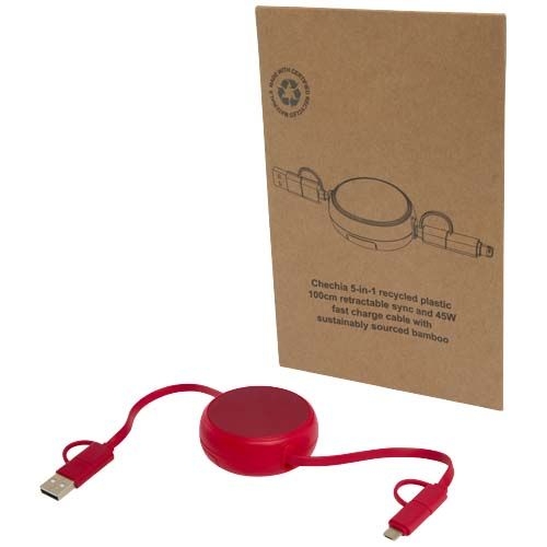 Alasia 100 cm 5-in-1 Kabel aus recyceltem Kunststoff und Aluminium, einziehbar, für Datenübertragung