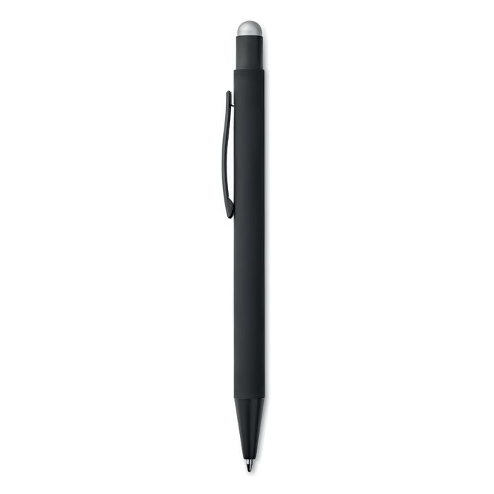 MO9393-14Negrito Druckkugelschreiber mit Stylus_ Silber