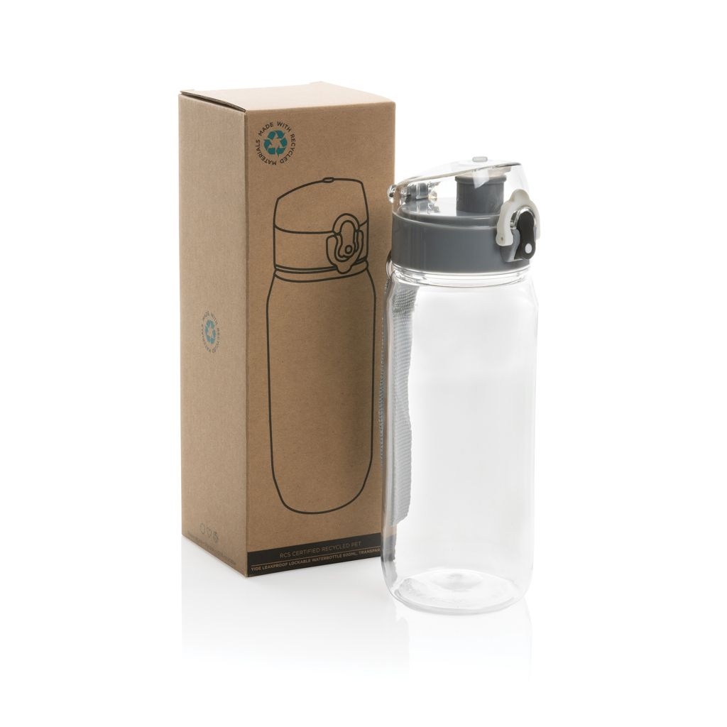 XDP437.00-0Yide RCS  rPET verschliessbare Wasserflasche 600ml_ transparent