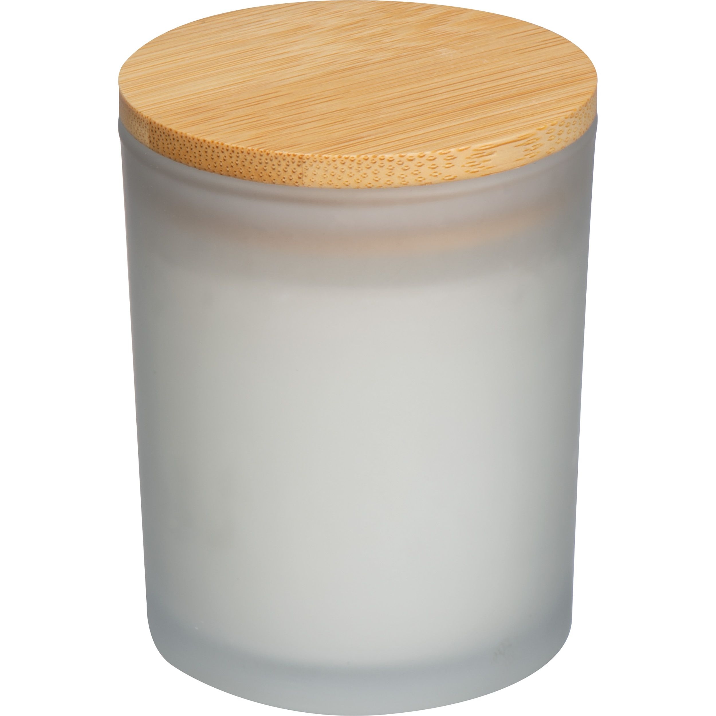MA73165-66Kerze in gefrostetem Glas mit Bambusdeckel_ transparent