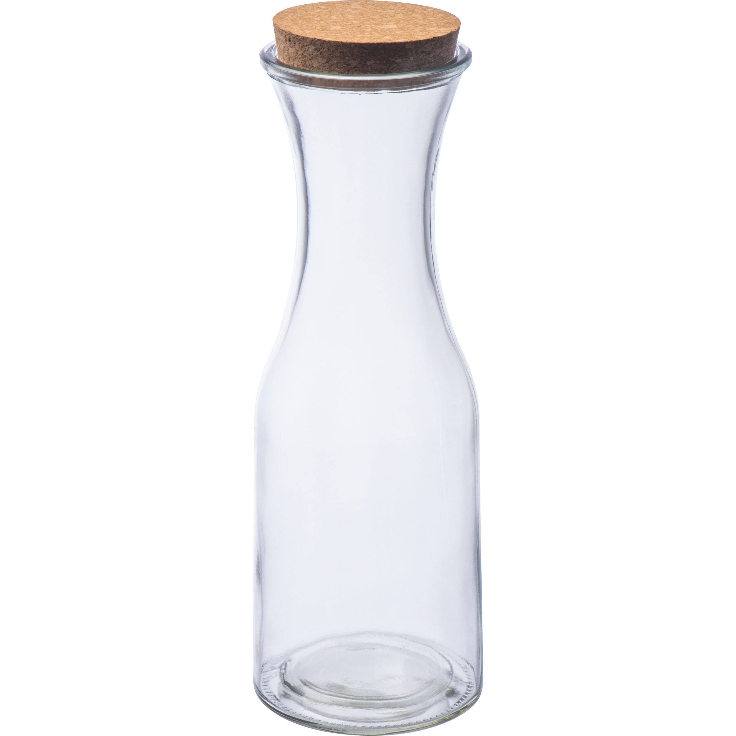 Glasflasche mit Korkdeckel, transparent