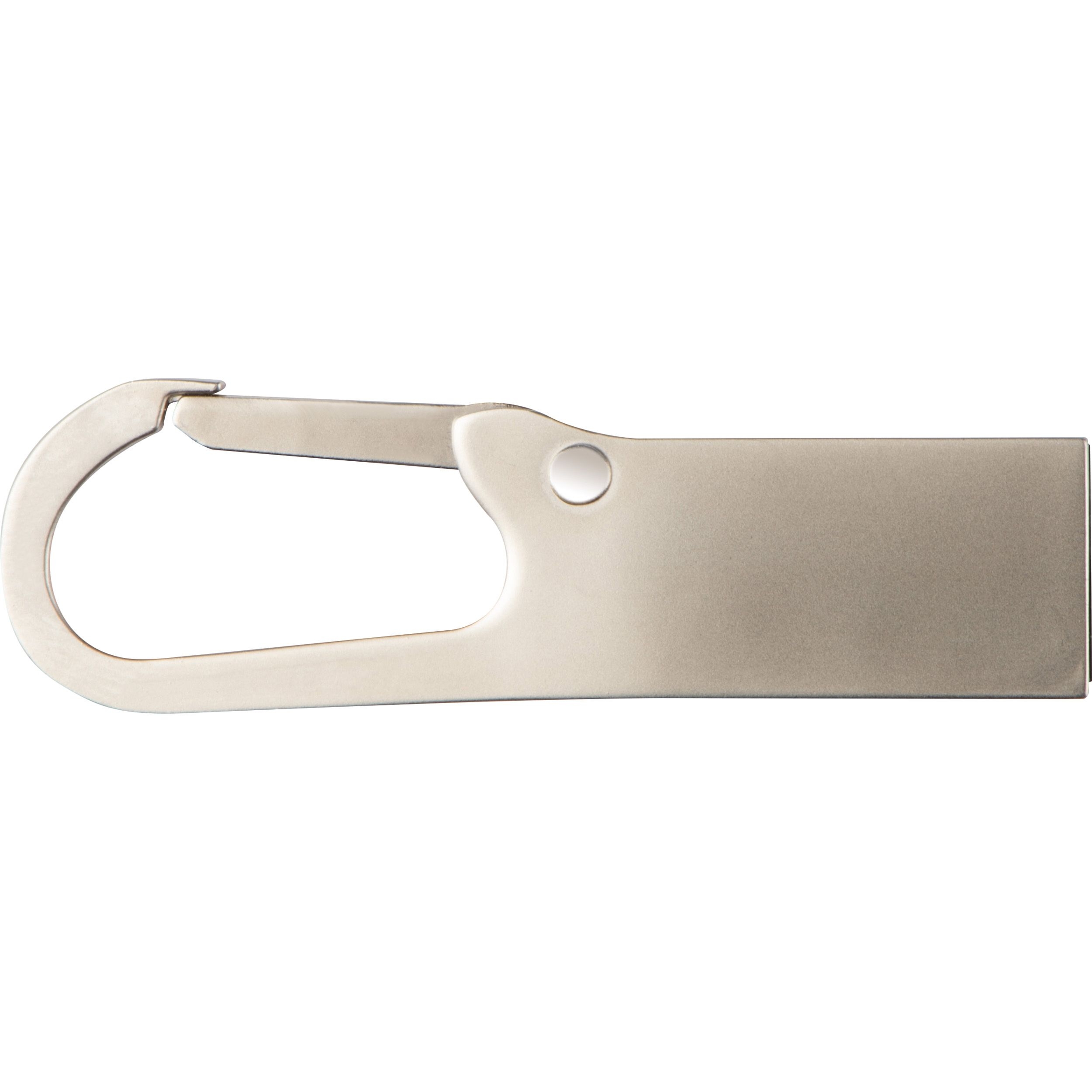 MA20992-07USB-Stick Metall mit Karabinerhaken 8GB_ silbergrau