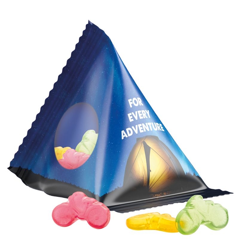 JG10063-18Tetraeder 15 g Trolli Fruchtgummi Standardformen_ Fahrrad_ transparente Folie