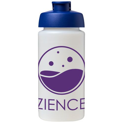 Baseline® Plus grip 500 ml Sportflasche mit Klappdeckel, transparent,blau