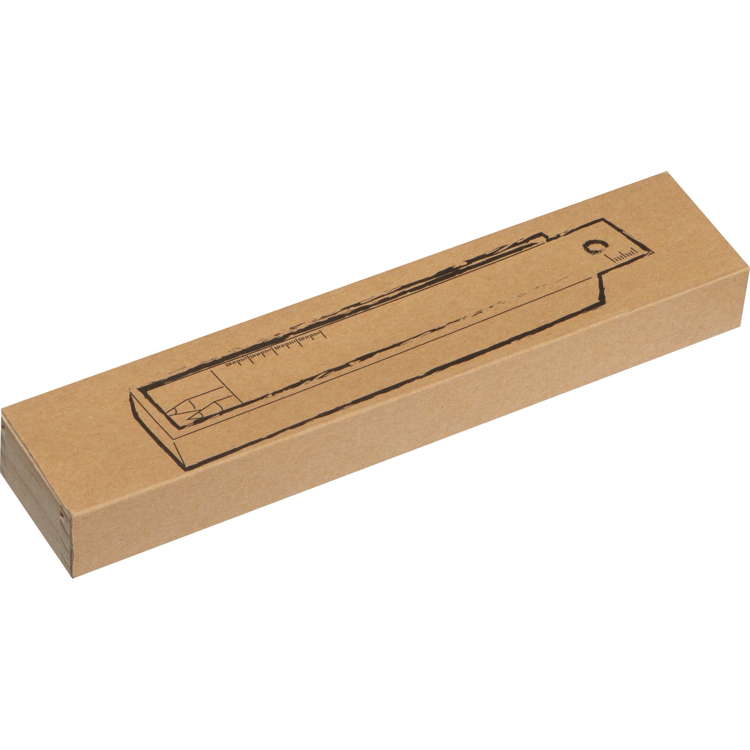 MA53944-01Holzbox mit 8 Buntstiften und Lineal_ braun