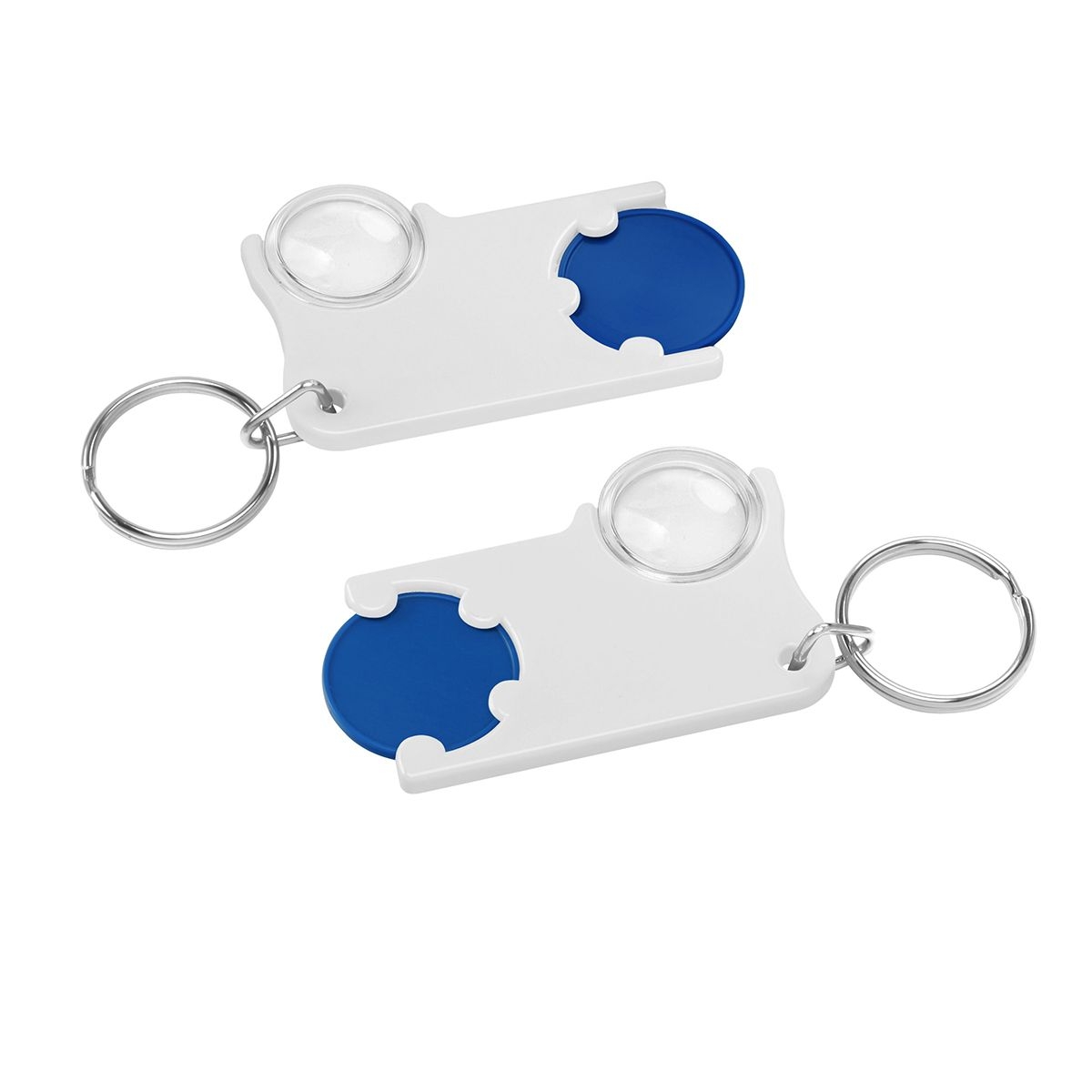 HE8286R-3-0Chiphalter mit 1€-Chip und Lupe_ blau_ weiss HE8286R-3-0Chiphalter mit 1€-Chip und Lupe_ blau_ weiss