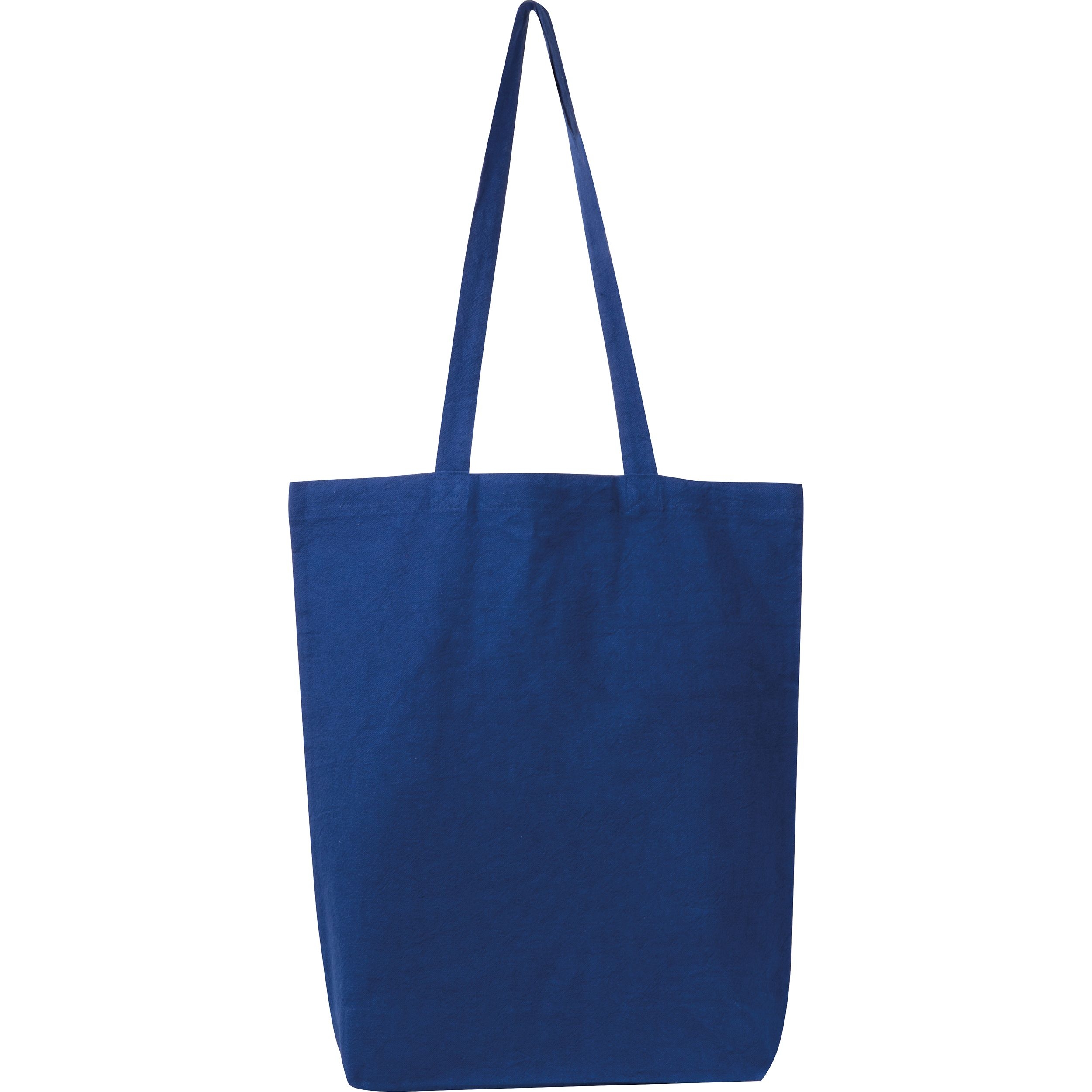 MA65482-44Fairtrade Baumwolltasche mit Bodenfalte PIOTR_ dunkelblau