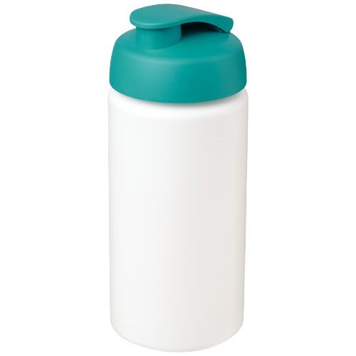 PF210072-6Baseline® Plus grip 500 ml Sportflasche mit Klappdeckel_ weiss_aquablau PF210072-6Baseline® Plus grip 500 ml Sportflasche mit Klappdeckel_ weiss_aquablau