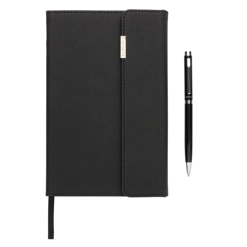 XDP772.92-1Swiss Peak Deluxe A5 Notizbuch mit Stift_ schwarz