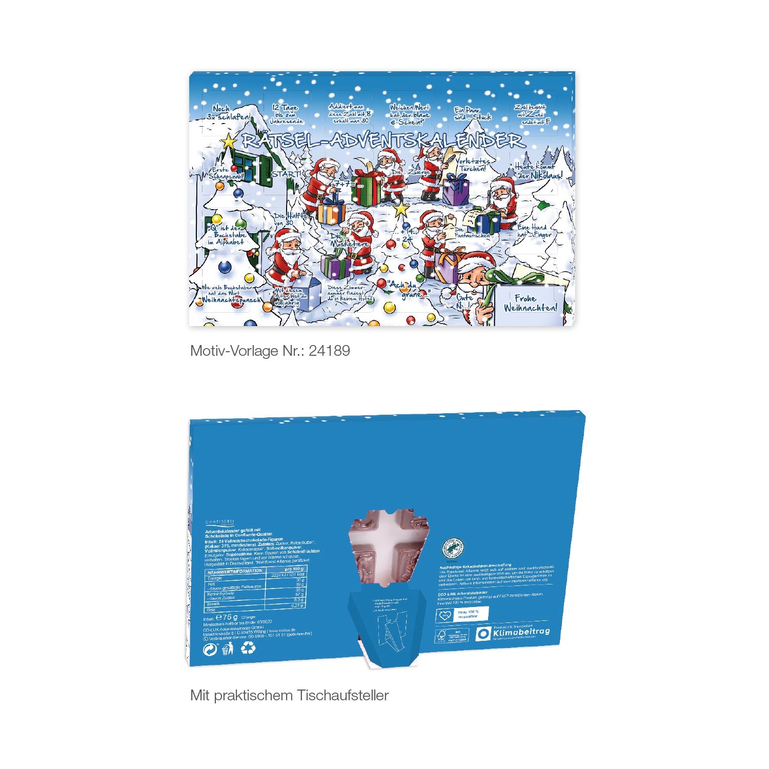CD95318-01Tisch-Adventskalender „Classic Exklusiv“_ 75 g_ Motiv-Vorlage
