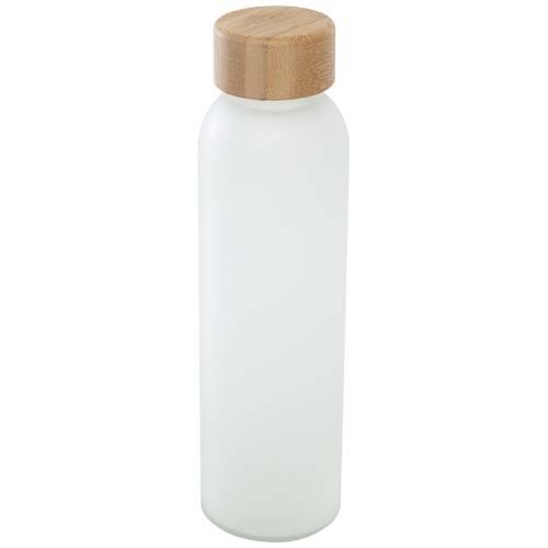 PF100830Lume 500 ml Flasche aus mattiertem Kalknatronglas mit Bambusdeckel