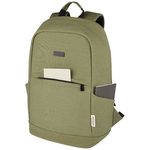 PF120677-2Joey 15_6 Zoll Anti-Diebstahl Laptop Rucksack 18 L aus GRS-recyceltem Canvas_ olive