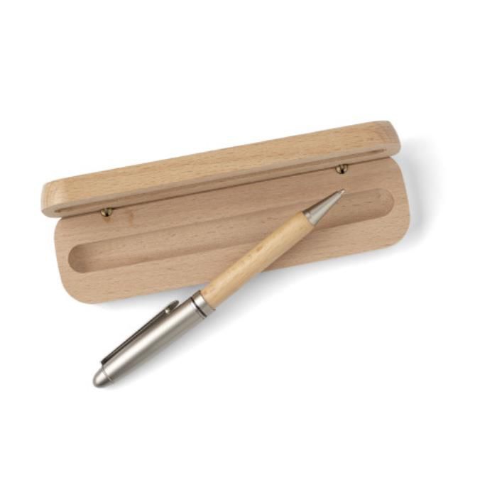 GI9157-11Kugelschreiber aus Buchenholz Tobias_ Braun