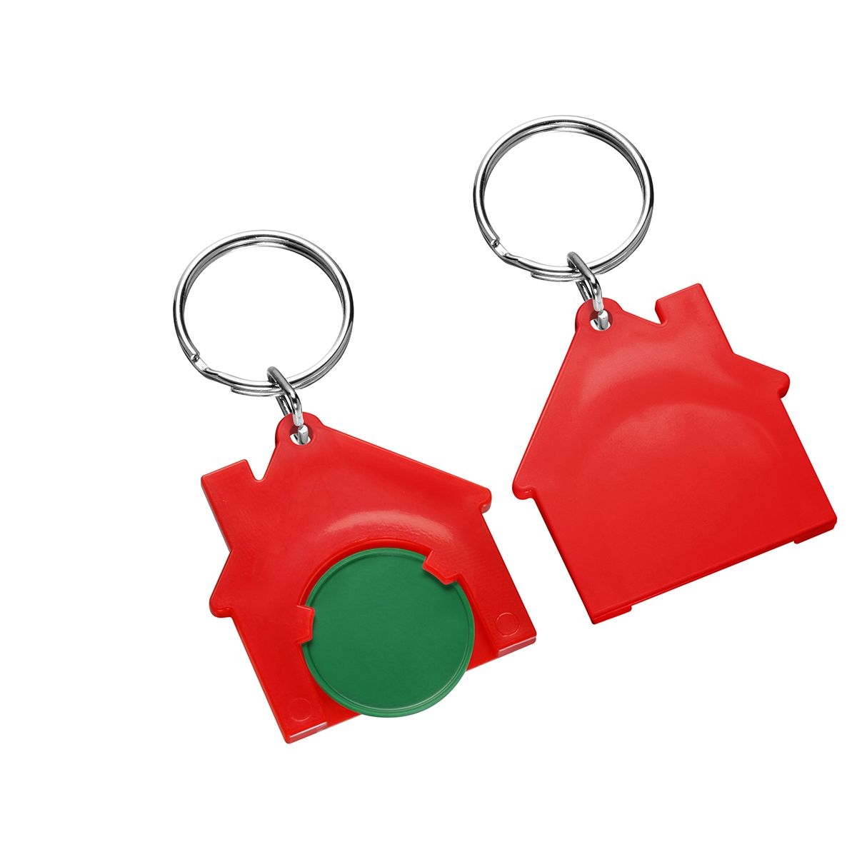 HE7516R-2-1Chiphalter mit 1€-Chip _Haus_ gruen_ rot HE7516R-2-1Chiphalter mit 1€-Chip _Haus_ gruen_ rot
