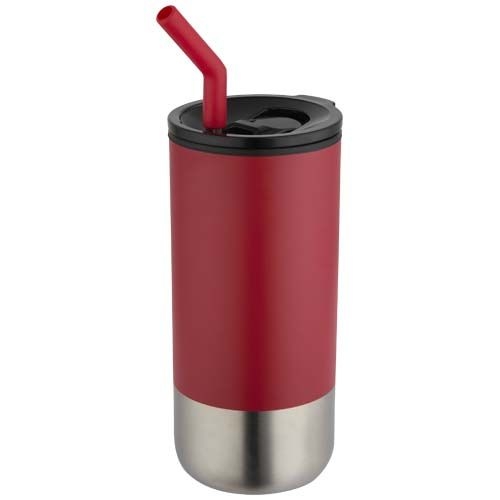 PF100918-2Grayson 480 ml RCS recycelter Isolierbecher mit Trinkhalm_ rot