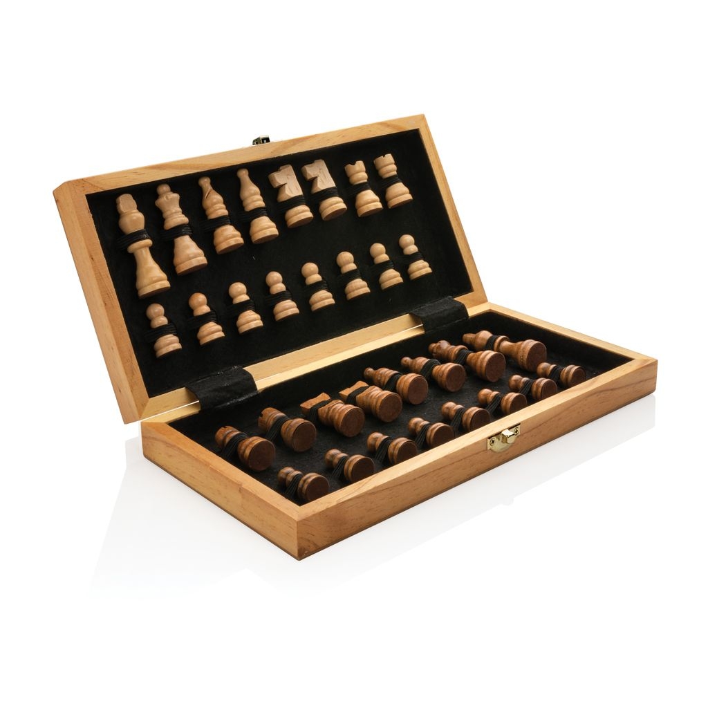 XDP940.12-9Faltbares Schachspiel aus Holz_ braun