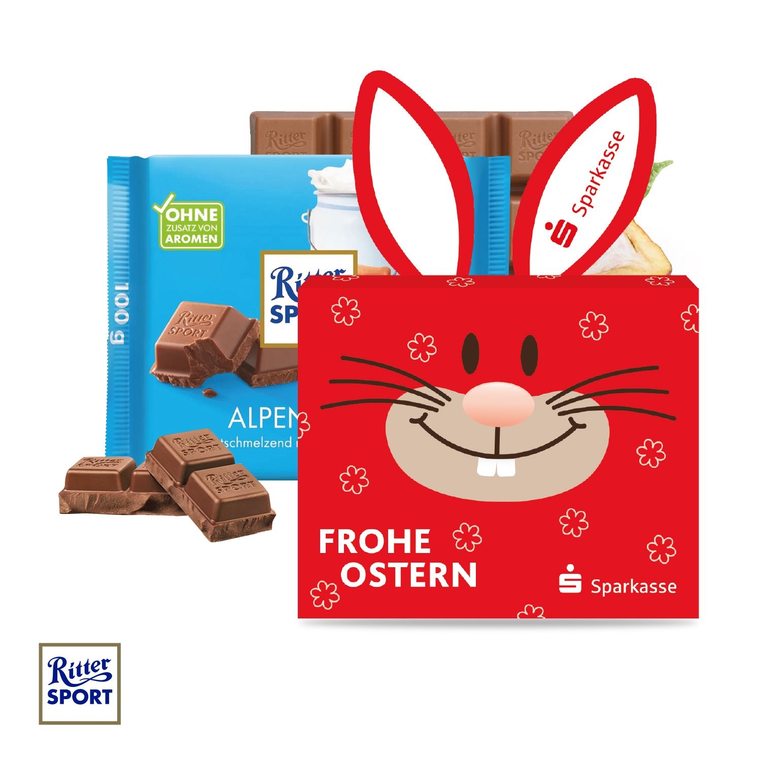CD94617-02Schokotafel Ritter SPORT Osterhase_ Knusperflakes