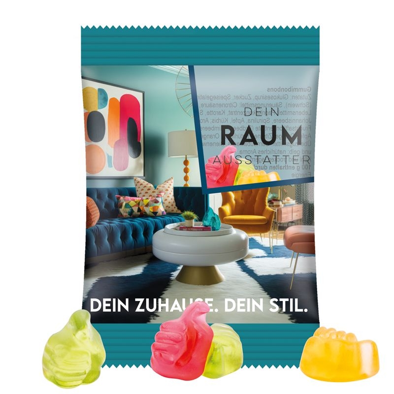 JG10062-14Minituete 15 g Trolli Fruchtgummi Standardformen_ Like-Daumen_ transparente Folie
