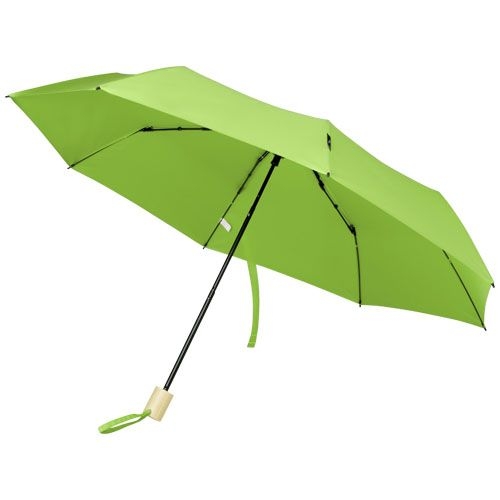 PF109145-5Birgit 21'' faltbarer winddichter Regenschirm aus recyceltem PET_ Lindgruen