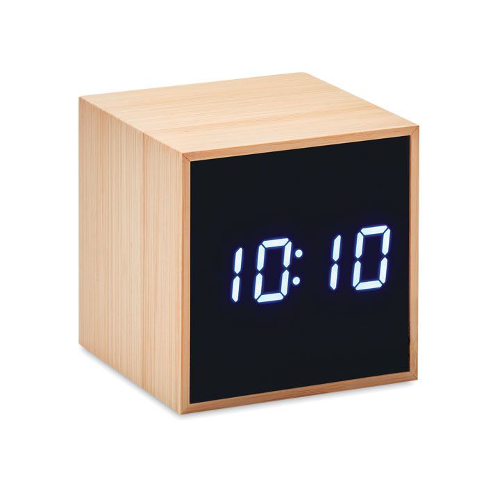 Mara Clock LED Tischuhr Bambus