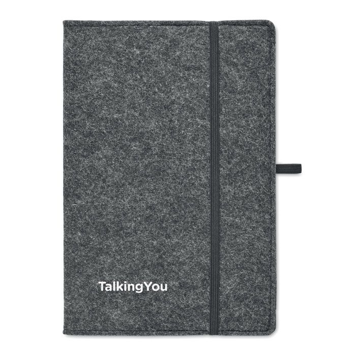 MO2093-15Feltbook DIN A5 Notizbuch RPET-Filz_ steingrau
