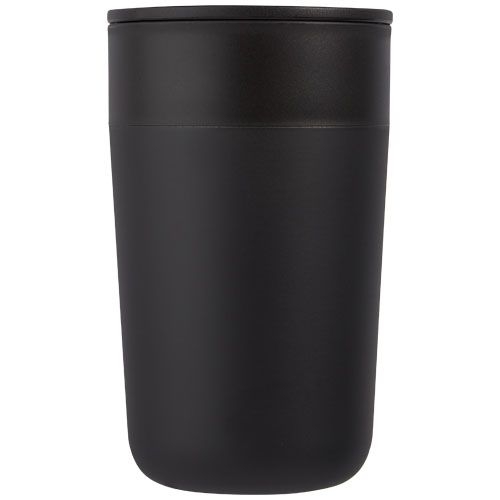 PF100731-5Nordia 400 ml doppelwandiger Becher aus Recyclingmaterial_ schwarz