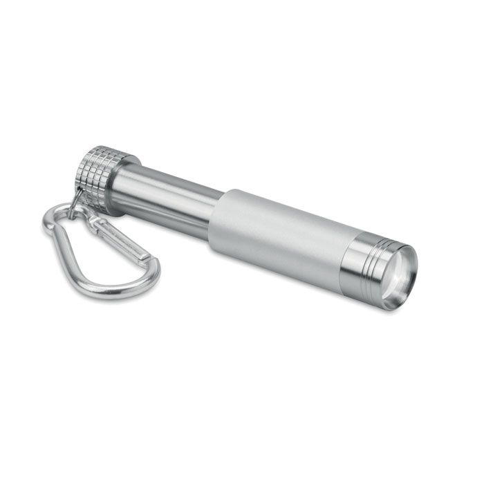 Pop Light Taschenlampe mit Karabiner, silber