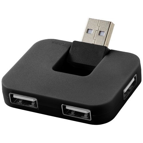 Gaia USB Hub mit 4 Anschlüssen, schwarz