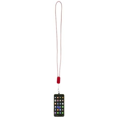 PF124494-2Anser Smartphone Lanyard aus recyceltem Kunststoff mit 27 W 5-in-1 integriertem Kabel_ rot