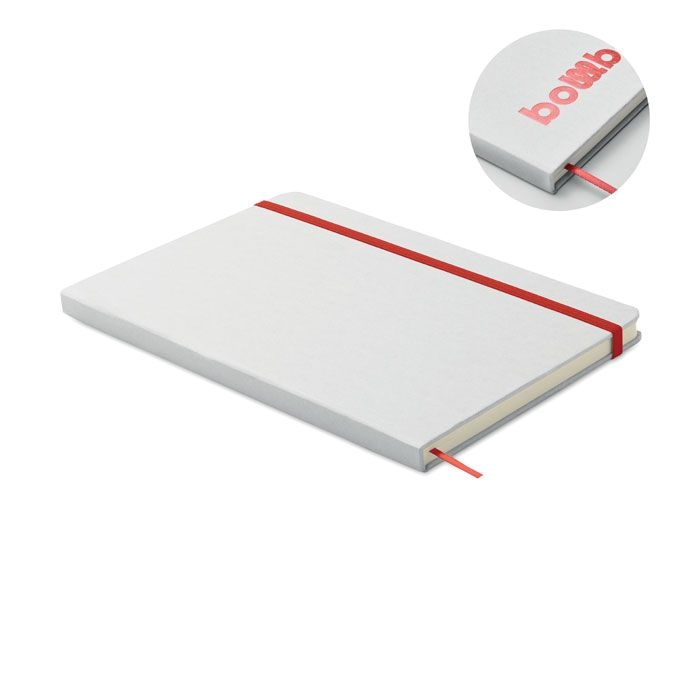 MO2578-05Route White DIN A5 Notizbuch fuer Gravur_ rot