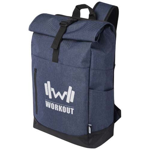 Hoss 15,6" GRS recycelter Rolltop Laptop-Rucksack 12L, heather navy