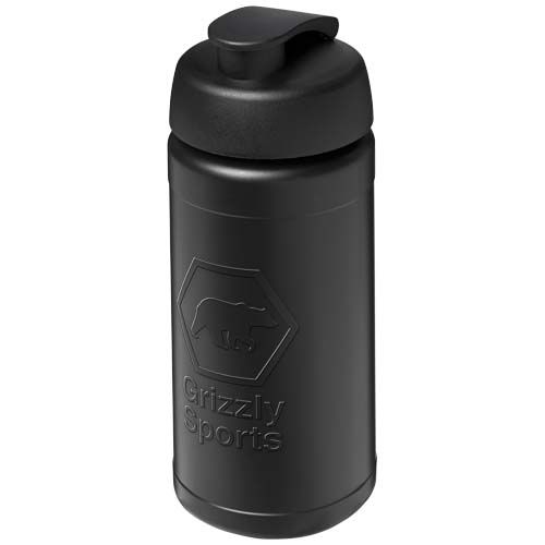 PF210289-4Baseline Rise 500 ml Sportflasche mit Klappdeckel_ schwarz_schwarz