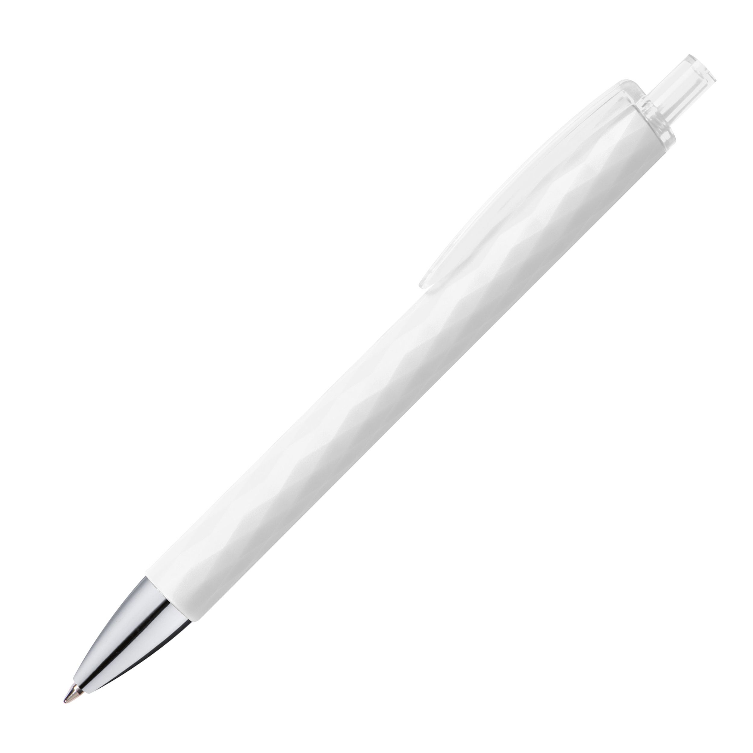 MA10694-06Kugelschreiber mit gemustertem Schaft_ weiss