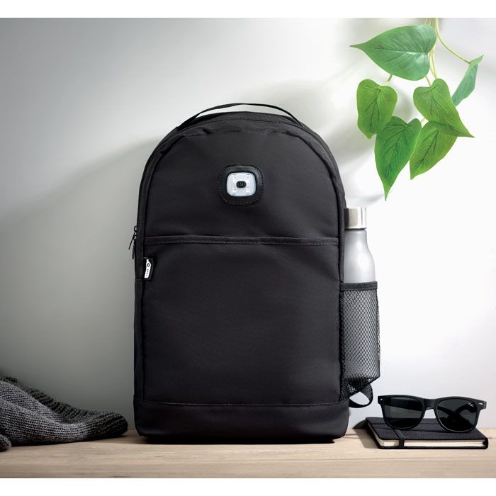 MO9969-03Urbanback RPET Rucksack mit COB_ Schwarz