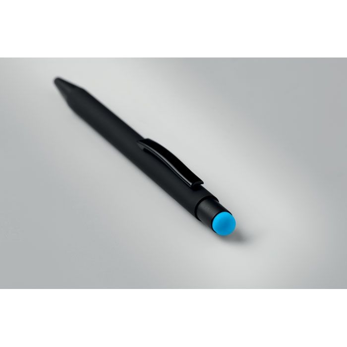 MO9393-12Negrito Druckkugelschreiber mit Stylus_ Tuerkis