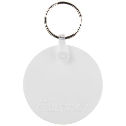 PF210475-1Tait kreisfoermiger Schluesselanhaenger aus recyceltem Material_ weiss