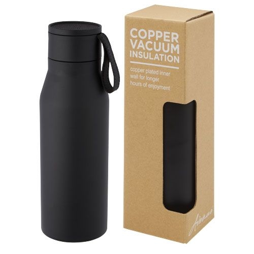 PF100668-2Ljungan 500 ml Kupfer-Vakuum Isolierflasche mit PU Kunststoffband und Deckel_ schwarz PF100668-2Ljungan 500 ml Kupfer-Vakuum Isolierflasche mit PU Kunststoffband und Deckel_ schwarz