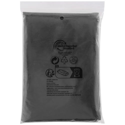 PF109417-6Mayan Regenponcho mit Aufbewahrungstasche aus recyceltem Kunststoff_ schwarz