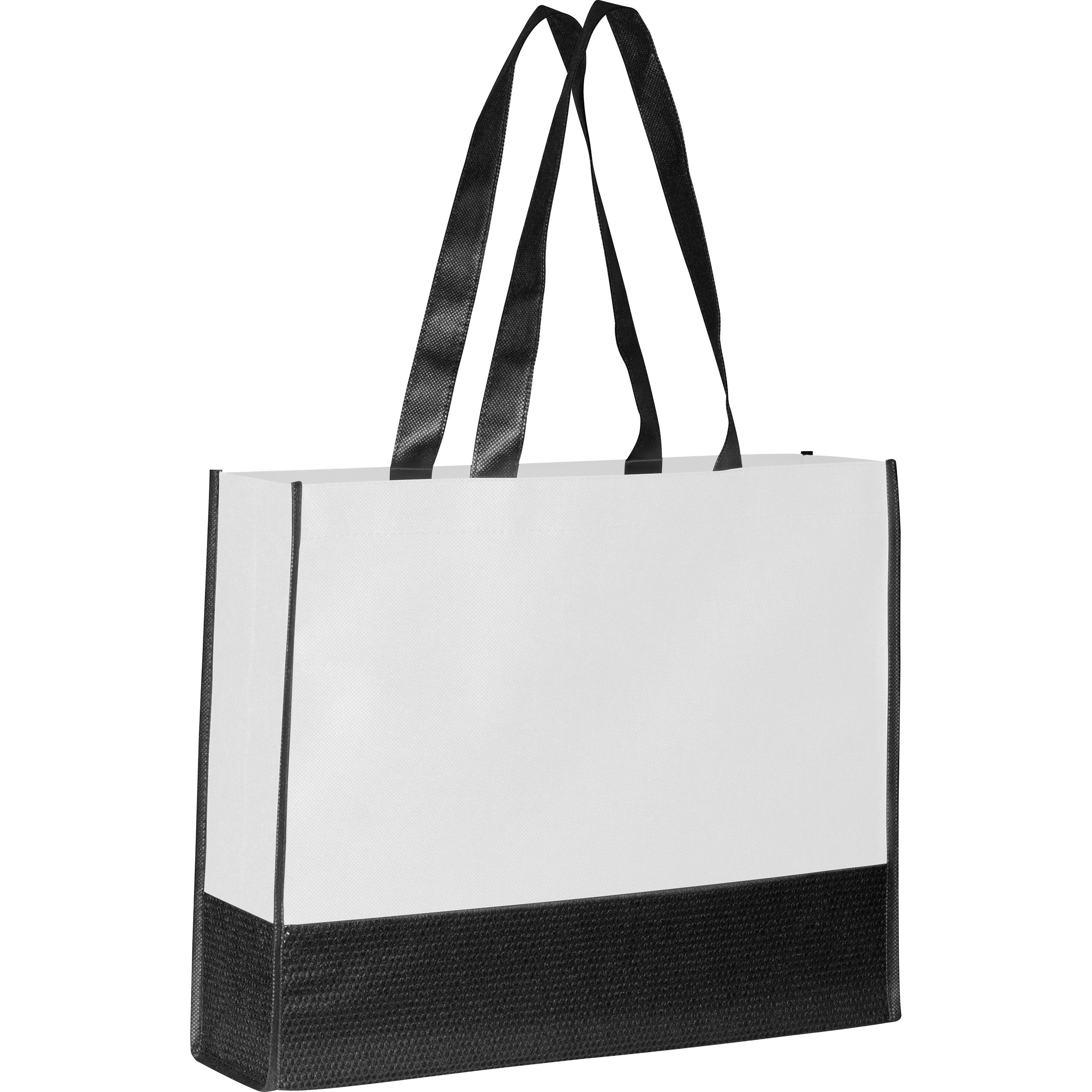 MA60094-06Faltbare Non Woven Einkaufstasche_ 2 farbig_ weiss