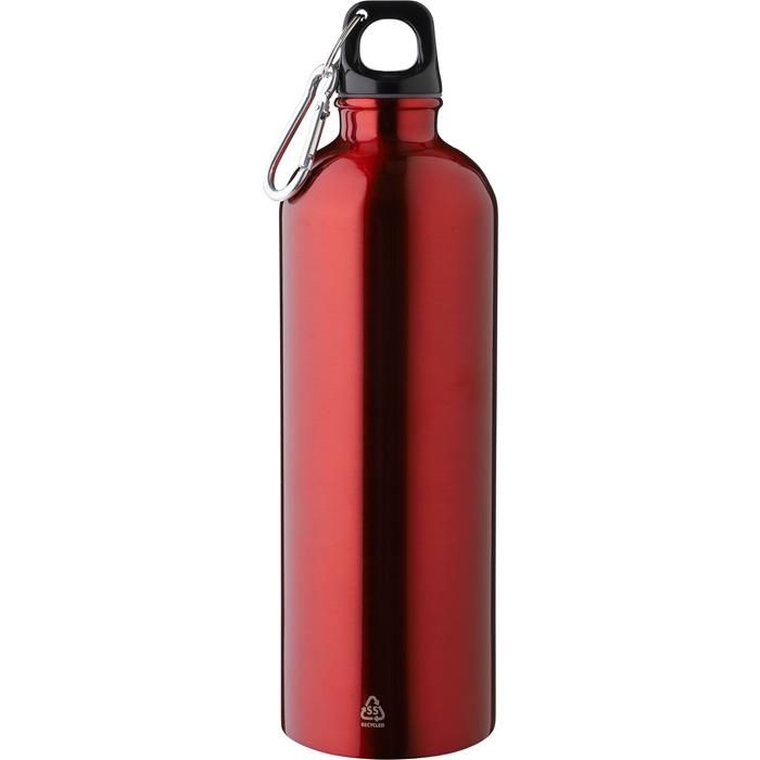 GI1204263-08Recycelte einwandige Edelstahlflasche _750 ml_ Emeric_ rot