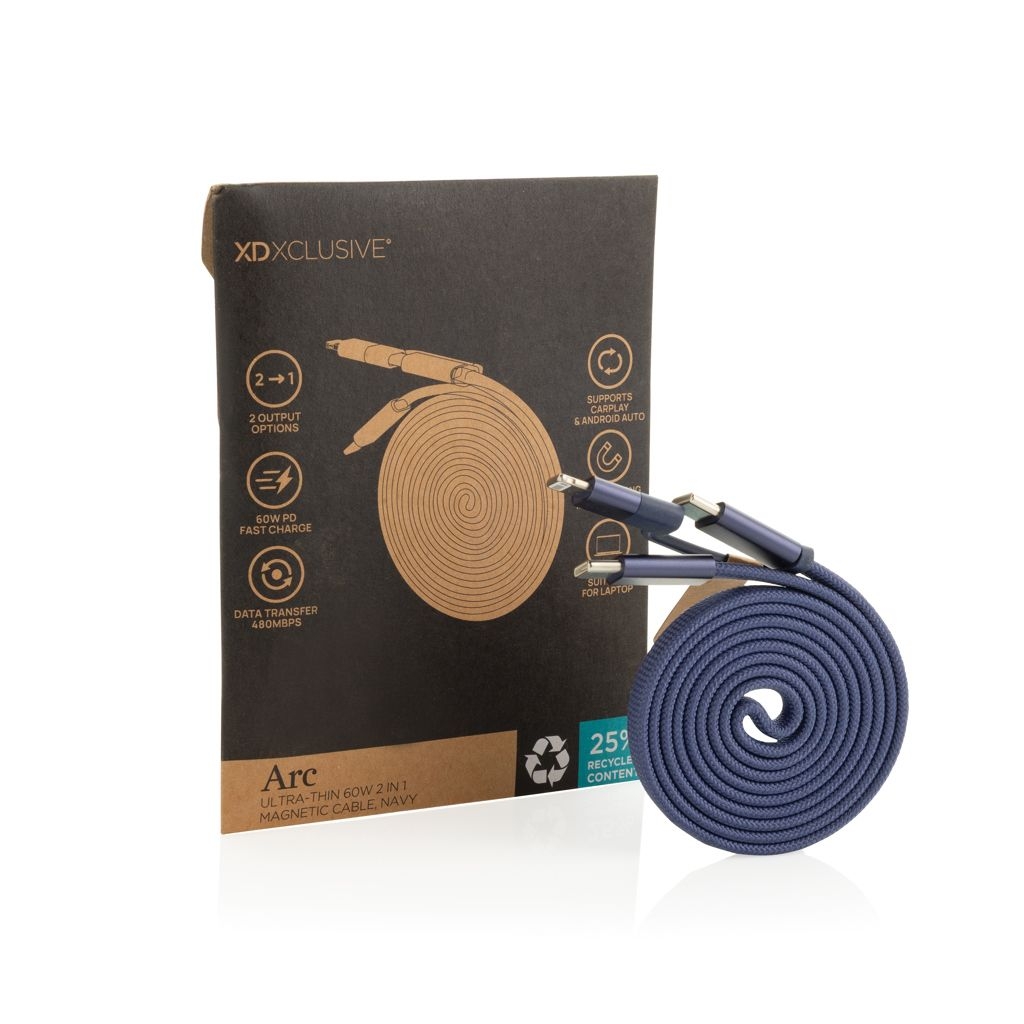 XDP302.91-25Arc ultraduennes 60W 2-in-1 Magnetkabel_ blau