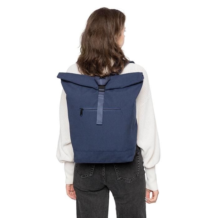 GI1204072-05Rolltop-Rucksack Thaddeus aus recyceltem Poly-Baumwollgewebe _330 g_m2_ blau