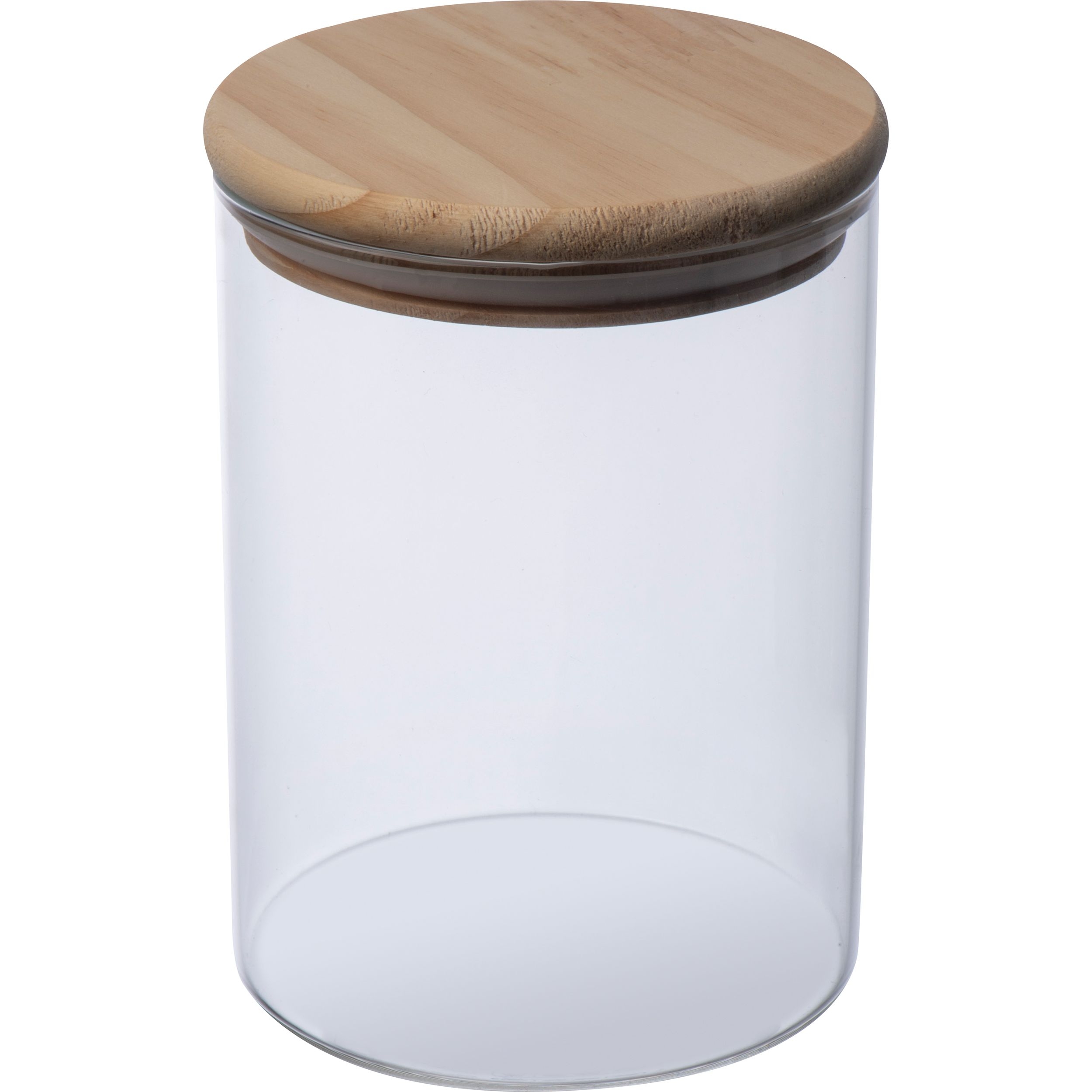 MA82615-66Dose aus Borosilikatglas mit Kiefernholzdeckel_ 700ml_ transparent