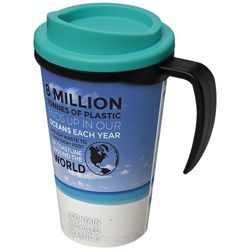 PF210006-18Brite-Ameriano® Grande 350 ml Isolierbecher_ schwarz_aquablau PF210006-18Brite-Ameriano® Grande 350 ml Isolierbecher_ schwarz_aquablau